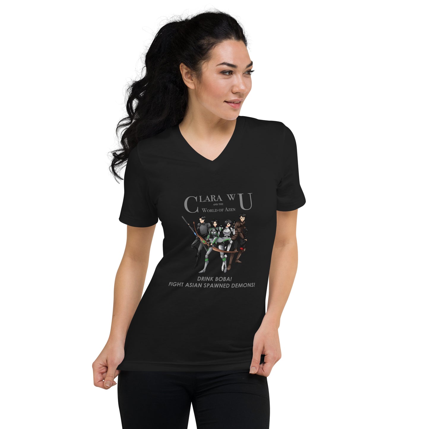 AzenWarriorsArmor Boba Gray – Uni VNeck T – (203)