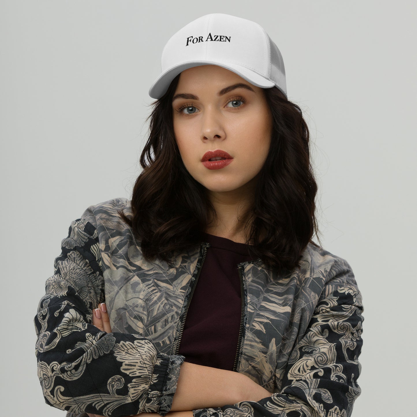 For Azen – Retro Trucker Wht-Blk – (085)