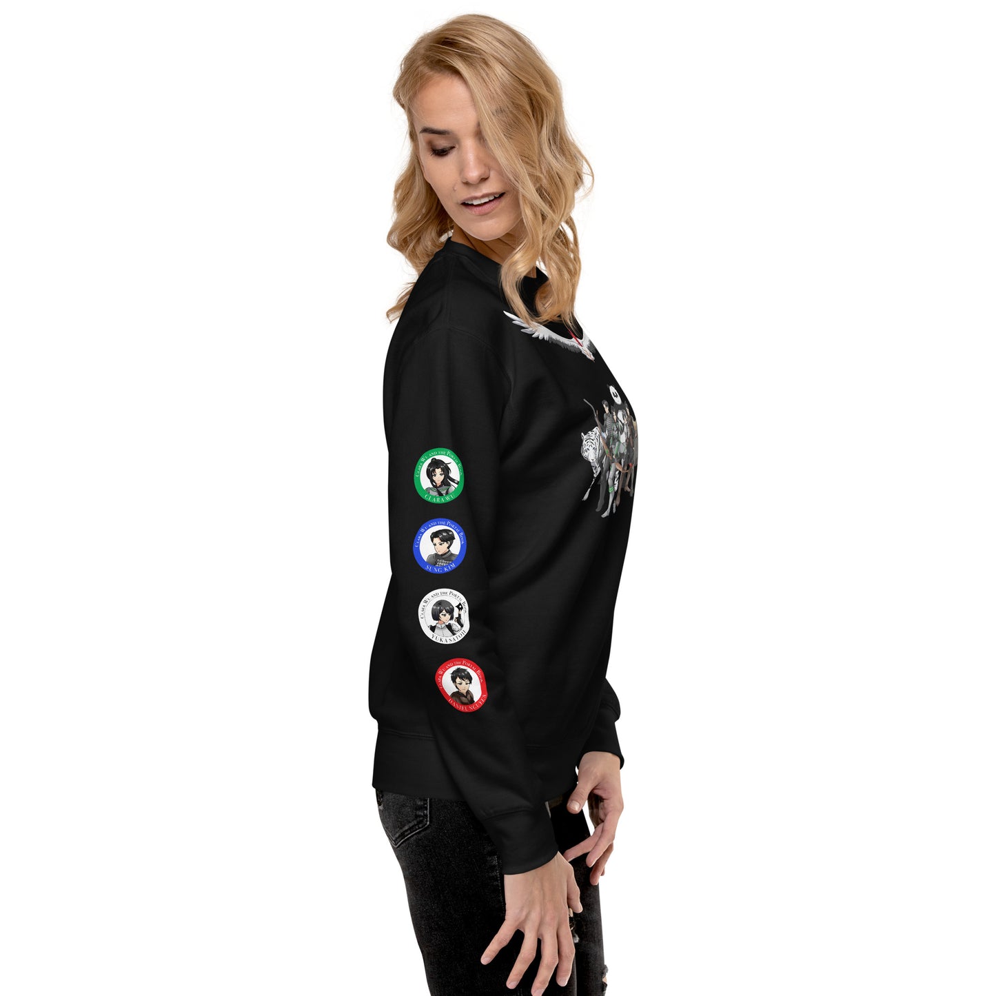 Azen Warriors+Guardians Sleeves – Uni Prem Sweatshirt Blk+Wht – (109)