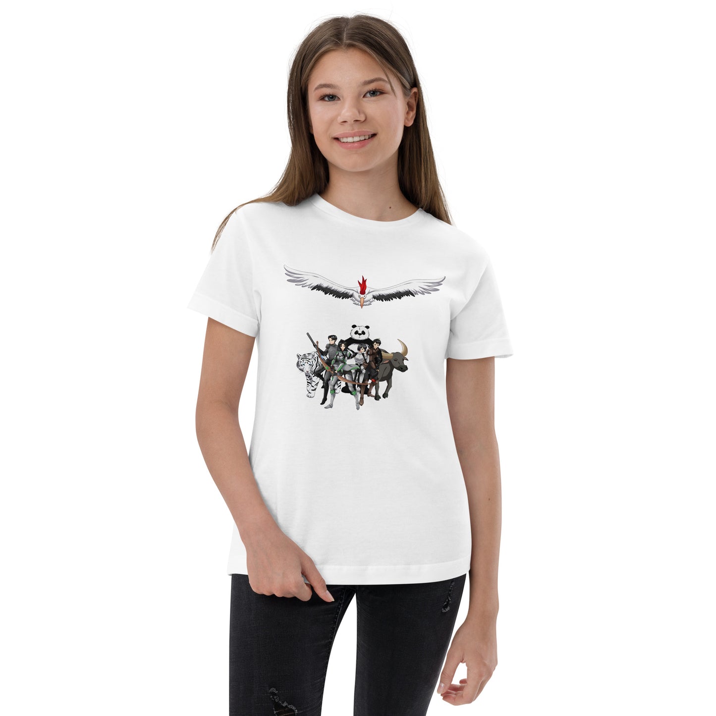 Azen Cast – Y Jersey T - Wht+Blk (001)