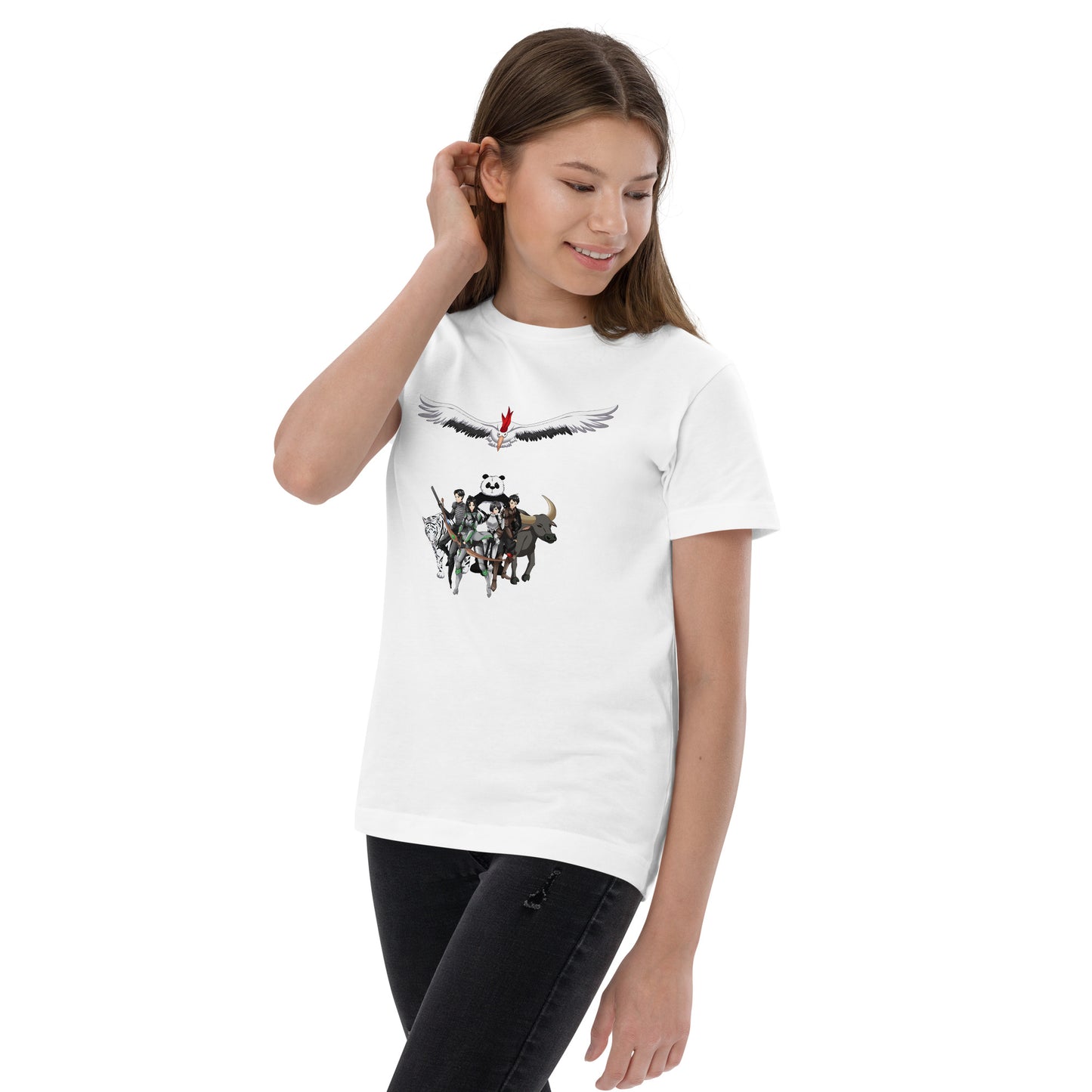 Azen Cast – Y Jersey T - Wht+Blk (001)