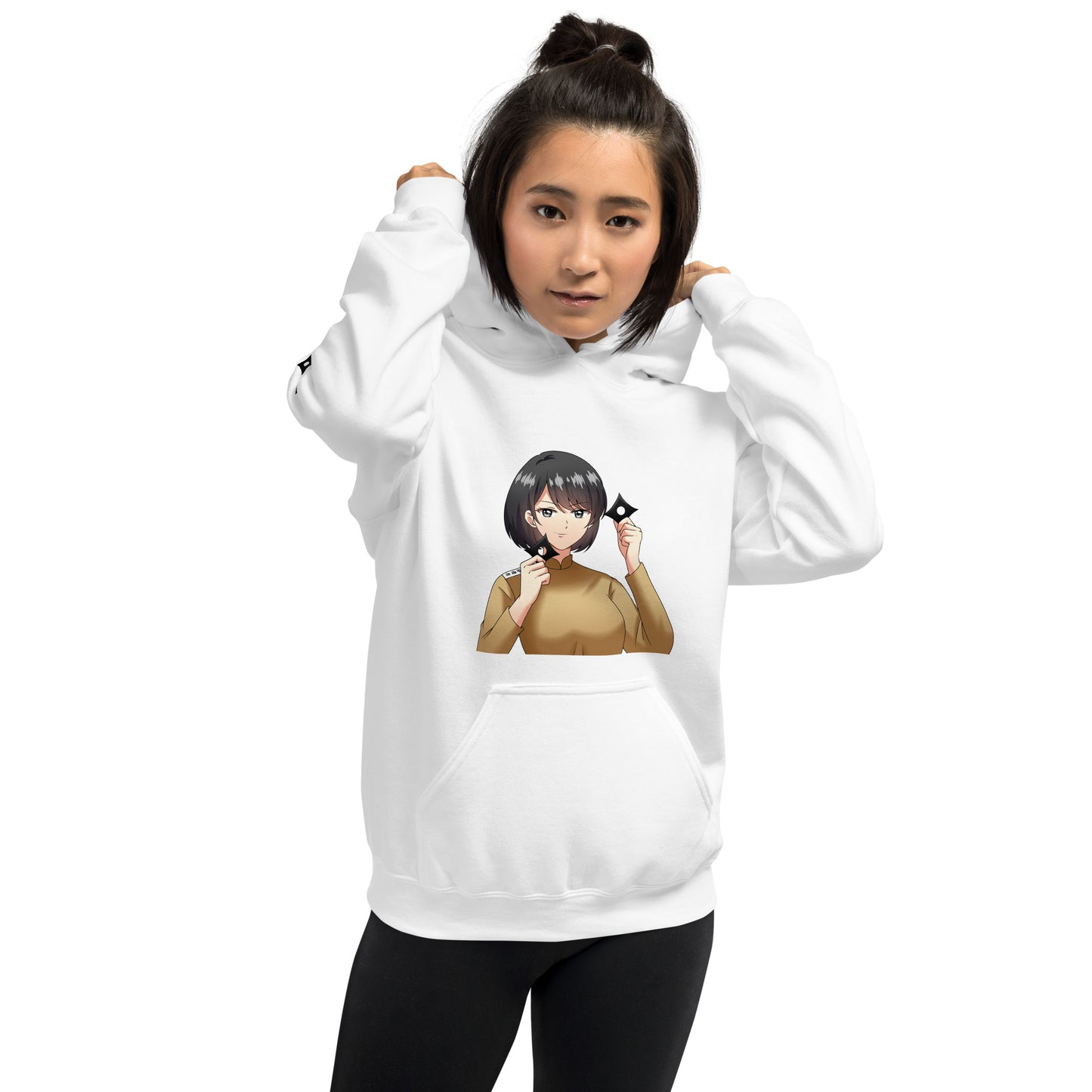 Yuka Satoh Action Sleeves – Uni Hvy Blend Hoodie B+W – (116)