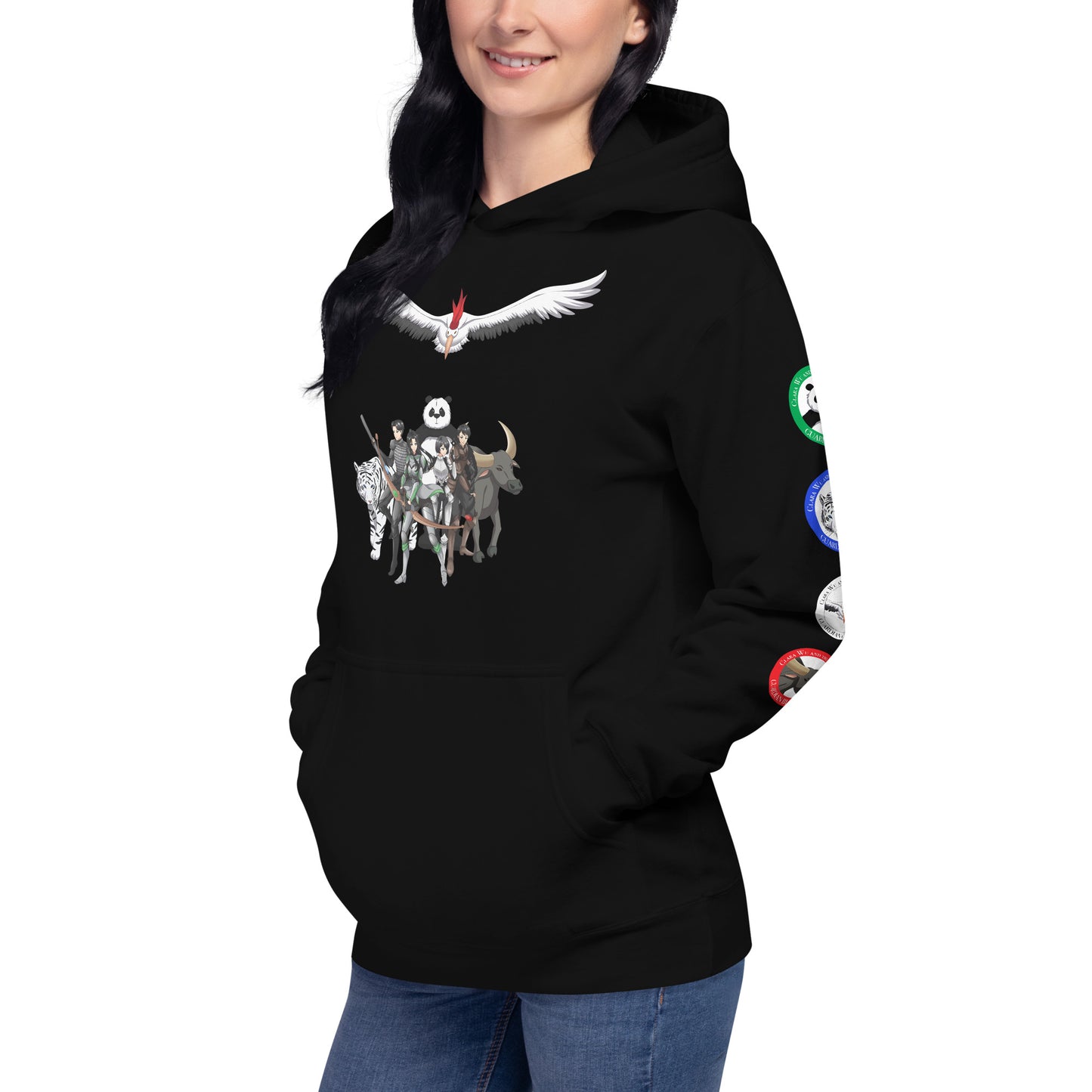 Azen Warriors+Guardians Sleeves – Uni Prem Hoodie Multi – (093)