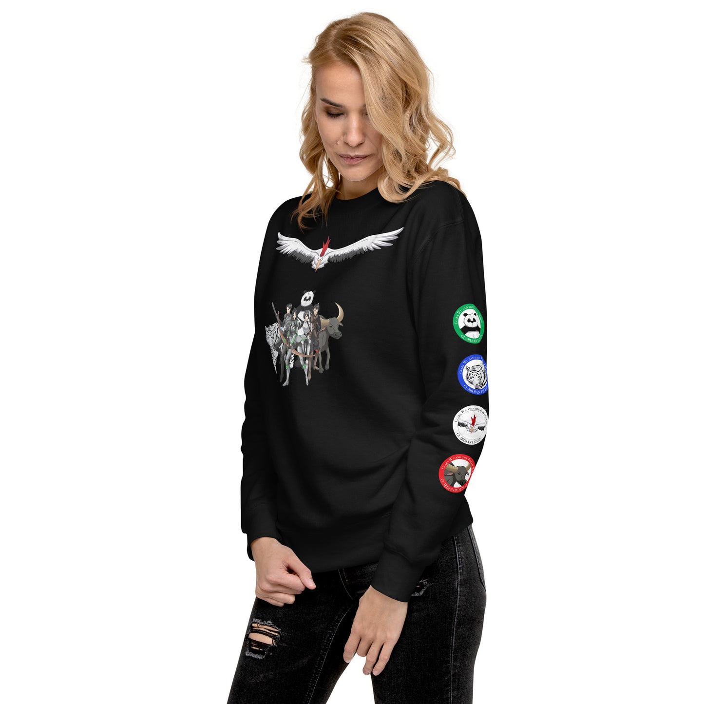 Azen Warriors+Guardians Sleeves – Uni Prem Sweatshirt Blk+Wht – (109)