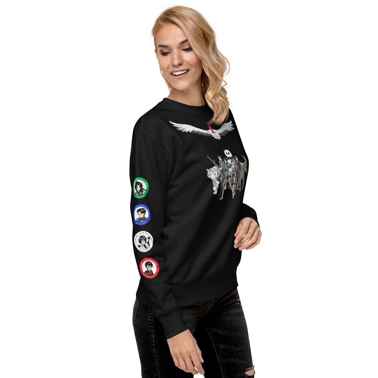 Azen Warriors+Guardians Sleeves – Uni Prem Sweatshirt Blk+Wht – (109)