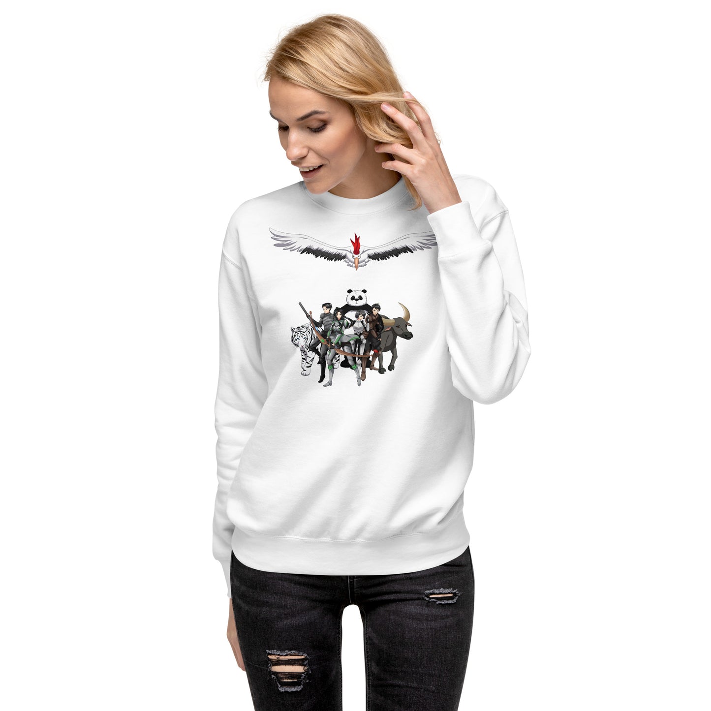 Azen Cast – Uni Prem Sweatshirt Blk+Wht – (108)