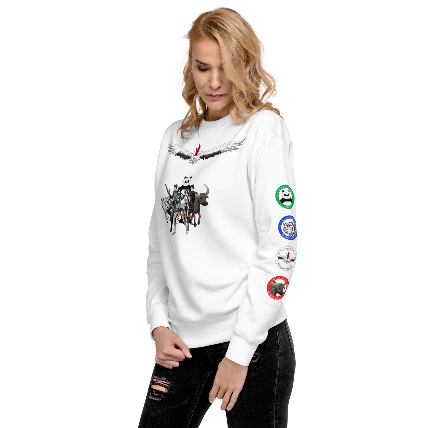 Azen Warriors+Guardians Sleeves – Uni Prem Sweatshirt Blk+Wht – (109)