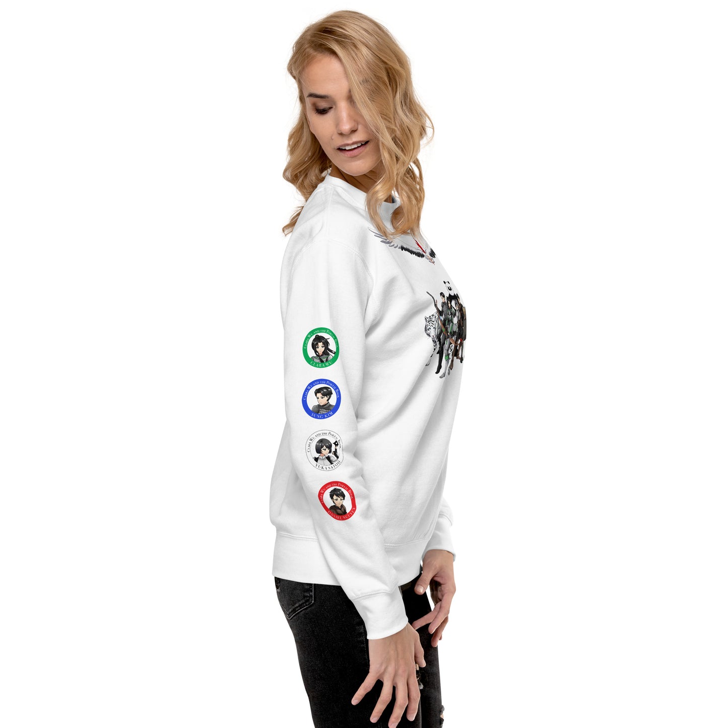 Azen Warriors+Guardians Sleeves – Uni Prem Sweatshirt Blk+Wht – (109)