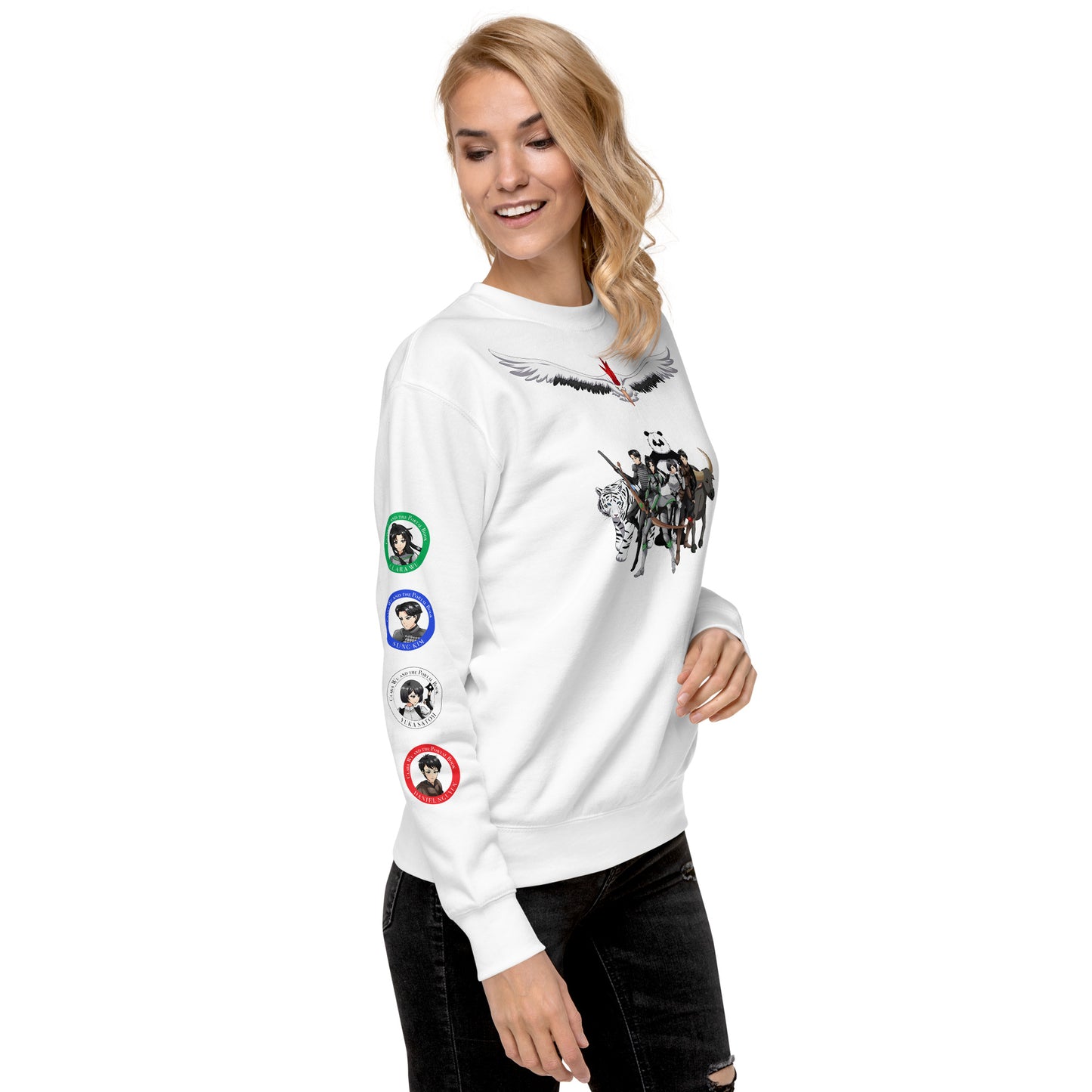 Azen Warriors+Guardians Sleeves – Uni Prem Sweatshirt Blk+Wht – (109)